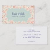 Chique Vrouwelijke Pastel Gele Rozen Bloemenboetie Visitekaartje (Voorkant / Achterkant)