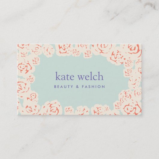 Chique Vrouwelijke Pastel Gele Rozen Bloemenboetie Visitekaartje (Voorkant)