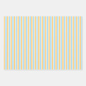 Chique Warm Geel en Hemelsblauw Strepen Inpakpapier Vel (Voorkant 3)