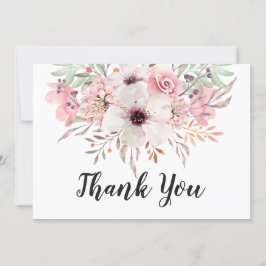 Chique Watercolor Landelijk Bloem Motief Bedankkaa Bedankkaart