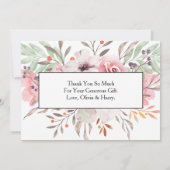Chique Watercolor Landelijk Bloem Thank You Kaart (Achterkant)