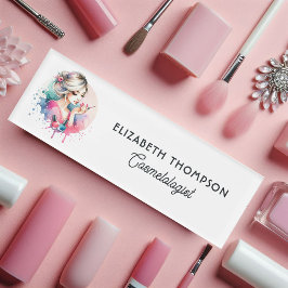 Chique Watercolor Nagelsalon Naambadge