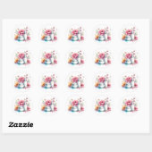 Chique Watercolor Nagelsalon Ronde Sticker (Vel)