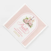 Chique watercolor servetten bruidsfeest roze goud (Hoek)