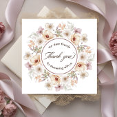 Chique waterverf baby in bloei bruidsfeest bedankkaart