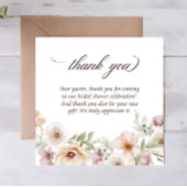 Chique waterverf baby in bloei bruidsfeest bedankkaart