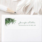 Chique Waterverf Bamboe Leaves Sjabloon Hand Scrip Etiket (Insitu)