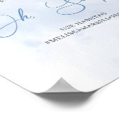 Chique waterverf blauw en beige pioenen oh snap poster (Hoek)