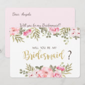 Chique waterverf bloem bruidsmeisje kaart (Voorkant / Achterkant)