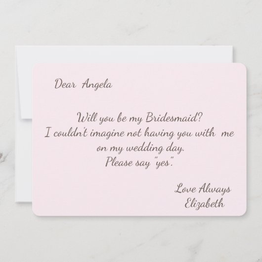 Chique waterverf bloem bruidsmeisje kaart (Achterkant)