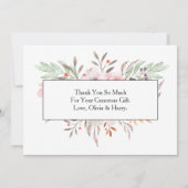 Chique Waterverf Bloem Hart Bedankkaart (Achterkant)