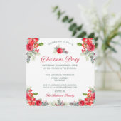 Chique Waterverf Bloem Kerstfeest Kaart (Staand voorkant)