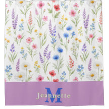 Chique Waterverf Bloem Monogram Naam 