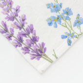 Chique Waterverf Bloem Monogramnaam  Fleece Deken (Hoek)