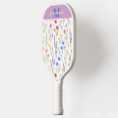 Chique Waterverf Bloem Monogramnaam  Pickleball Paddle (Links)