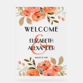 Chique waterverf bloemachtige huwelijksbegroeting acryl bord (Voorkant)