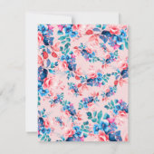 Chique Waterverf Bloemen 40e Verjaardagsprogramma  Kaart (Achterkant)