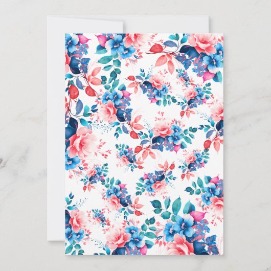 Chique Waterverf Bloemen 90ste Verjaardag Kaart (Achterkant)