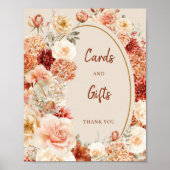 Chique waterverf bloemen herfst kleur Kaarten en g Poster (Voorkant)