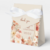 Chique waterverf bloemen herfst kleuren koperblush bedankdoosjes (Voorkant Zijde)