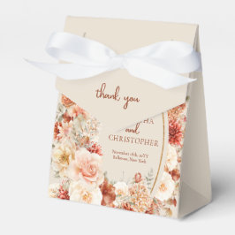 Chique waterverf bloemen herfst kleuren koperblush bedankdoosjes