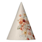 Chique waterverf bloemen herfst kleuren koperblush feesthoedjes (Links)