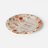 Chique waterverf bloemen herfst kleuren koperblush papieren bordje (Gekanteld)