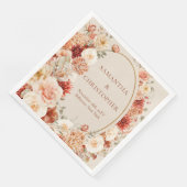 Chique waterverf bloemen herfst kleuren koperblush servet (Hoek)