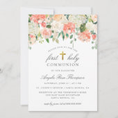 Chique Waterverf Bloemen Meisje's Eerste Heilige C Kaart (Voorkant)
