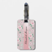 Chique Waterverf Bloemen Monogram Bagagelabel (Achterkant verticaal)