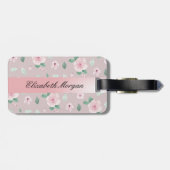 Chique Waterverf Bloemen Monogram Bagagelabel (Achterkant horizontaal)