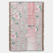Chique waterverf bloemen monogram deken (Voorkant Verticaal)