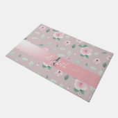 Chique Waterverf Bloemen Monogram Deurmat (Schuin)