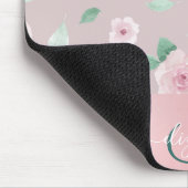 Chique Waterverf Bloemen Monogram Muismat (Hoek)