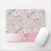 Chique Waterverf Bloemen Monogram Muismat (Met muis)