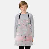 Chique waterverf bloemen monogram schort (Gedragen)