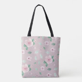 Chique Waterverf Bloemen Monogram Tote Bag (Achterkant)