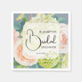 Chique waterverf bloemen stoffige blauwe bruidsdou servet (Voorkant)