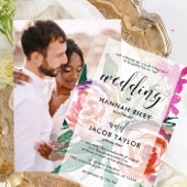 Chique Waterverf bloemenbruiloft Acryl Uitnodigingen