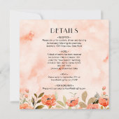 Chique Waterverf bloemenbruiloft alles in één Kaart (Achterkant)