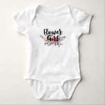 Chique Waterverf Bloemenbruiloft Bloemenmeisje Romper<br><div class="desc">Chique Waterverf Bloemenbruiloft Gepersonaliseerd Bloemenmeisje T-shirt met  roos en pioenbloemen en leuk modern Brush Font. Check mijn winkel om de hele bruidssuite te zien voor dit ontwerp!</div>
