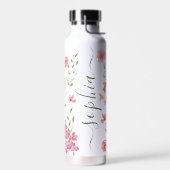 Chique Waterverf bloemenscript gepersonaliseerd Waterfles (Links)
