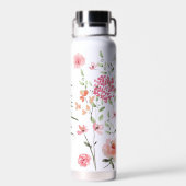 Chique Waterverf bloemenscript gepersonaliseerd Waterfles (Achterkant)