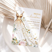 Chique Waterverf Bloemige Elegante Bruidslunch Kaart