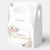 Chique waterverf bloesem gouden 15e verjaardag bedankdoosjes (Geopend)