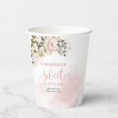 Chique waterverf bloesem gouden 16e verjaardag papieren bekers (Achterkant)