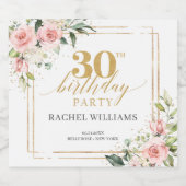 Chique waterverf bloesem gouden 30e verjaardag bier etiket (Enkel label)