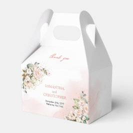 Chique waterverf blozen eucalyptus goud bedankdoosjes