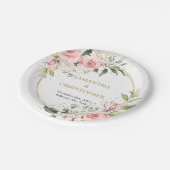 Chique waterverf blozen eucalyptus goud papieren bordje (Gekanteld)