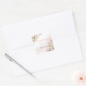 Chique waterverf blozen eucalyptus goud vierkante sticker (Envelop)